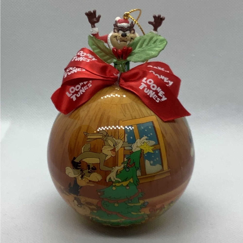Vintage Looney Tunes Ornaments Tweety Marvin Taz Elmer Bugs Daffy 4 Balls 1995 - Picture 12 of 16